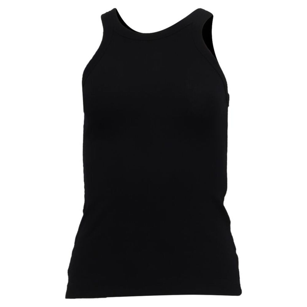 Totême Ribbed-Knit Tank Top in Black Cotton